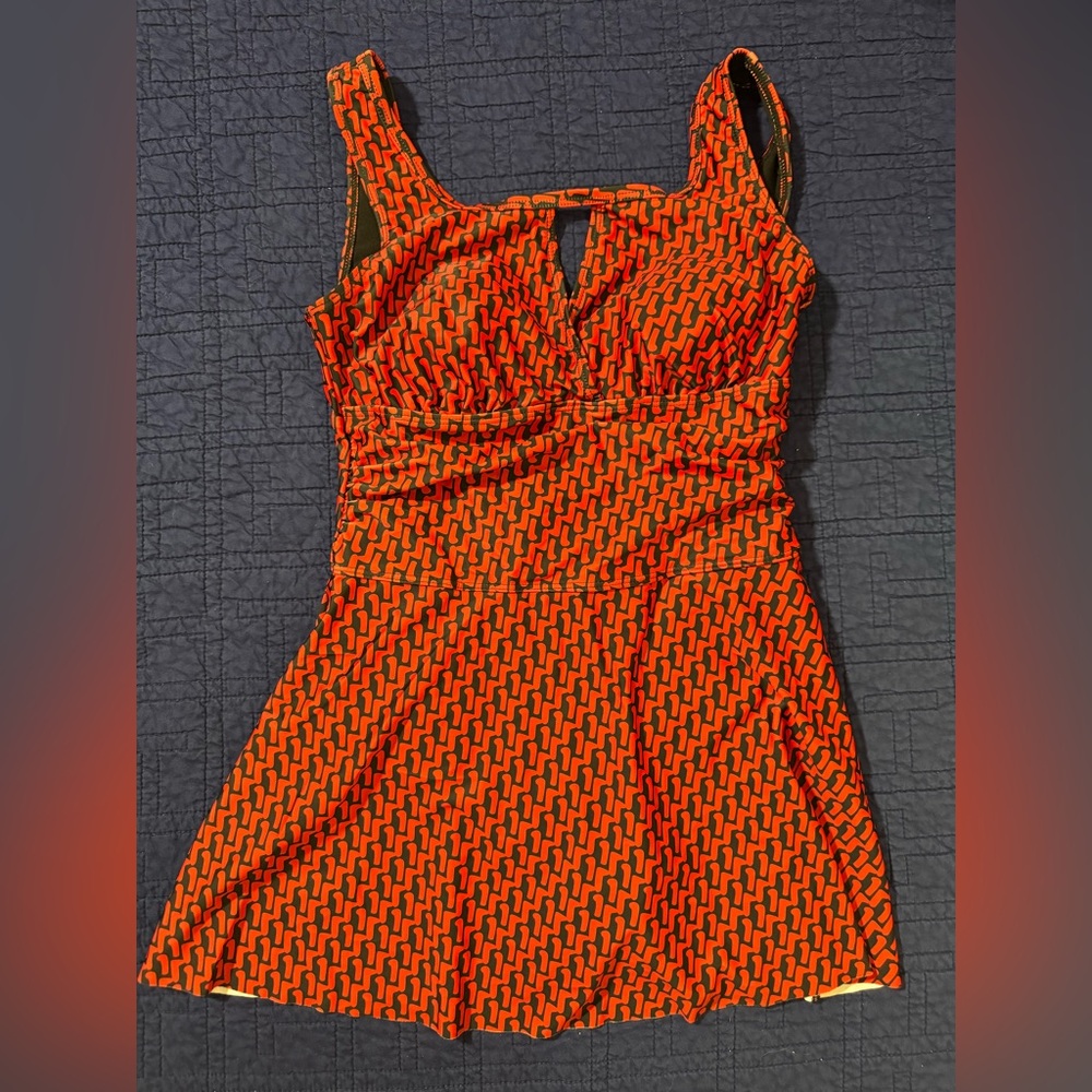 Red and Navy Patterned Women’s Swimsuit